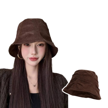 Japanese Retro Corduroy Oversized Bucket Hat