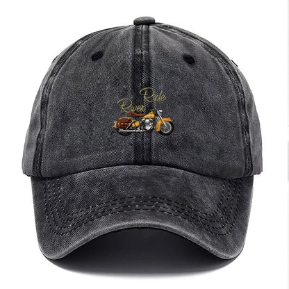 Vintage Washed Cotton Motorcycle Pattern Baseball Cap
