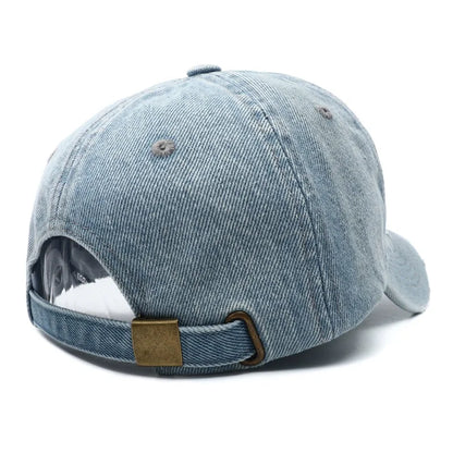 Washed Denim Vintage Baseball Cap Men