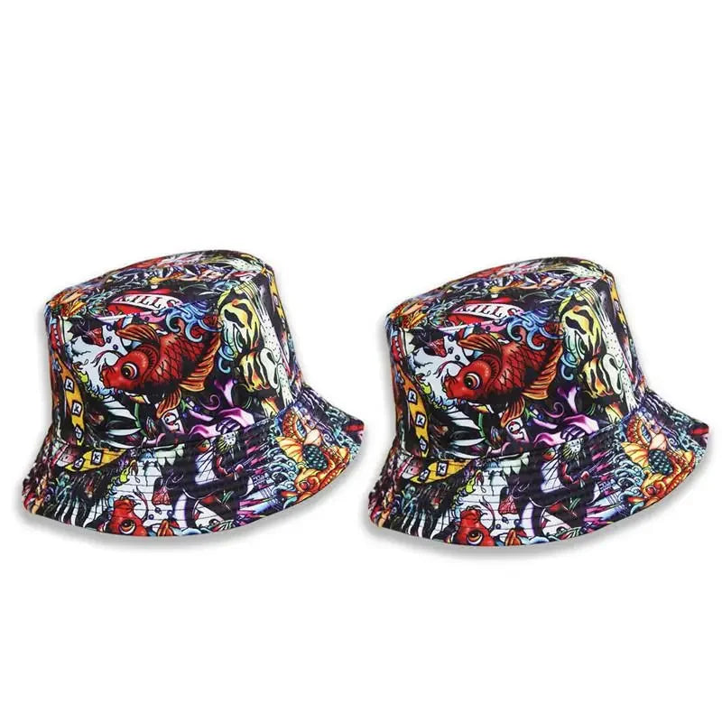 Four Seasons Cartoon Print Polyester Bucket Hat