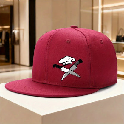 Chef Hat and Knives Graphic Kitchen Snapback Cap