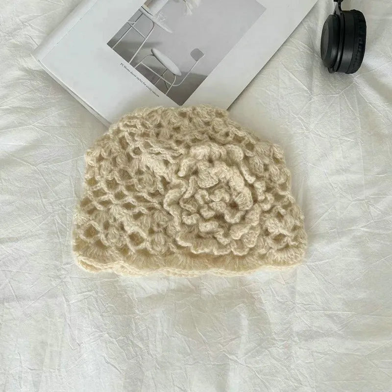 Bohemian 3D Floral Crochet Bucket Hat