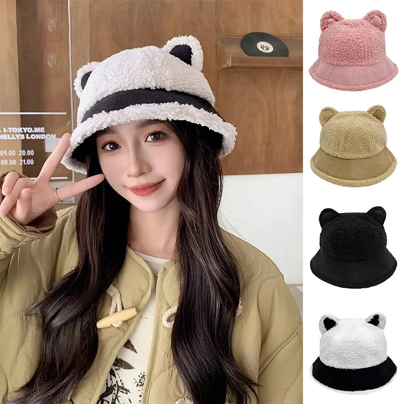 Cute Fluffy Faux Fur Winter Bucket Hat