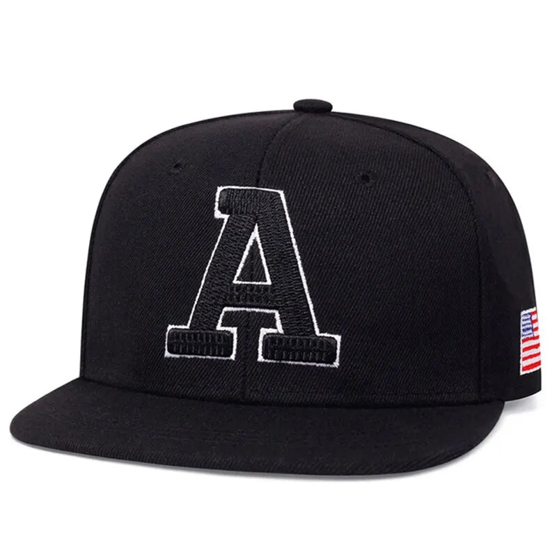 Unisex Simple Letter A Embroidery Snapback Cap