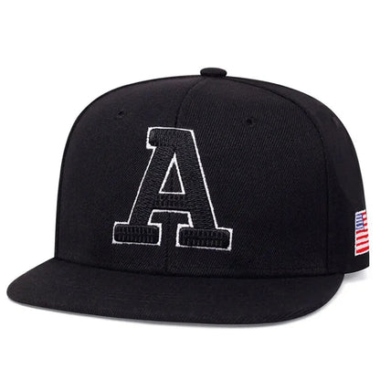 Unisex Simple Letter A Embroidery Snapback Cap