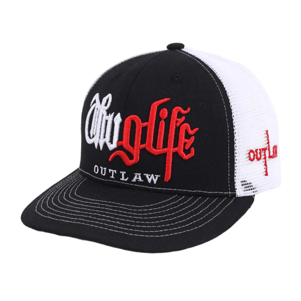 Hip Hop Flat Brim Embroidery Snapback Cap