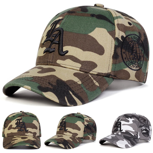 Unisex Gothic LA Camouflage Embroidery Baseball Cap