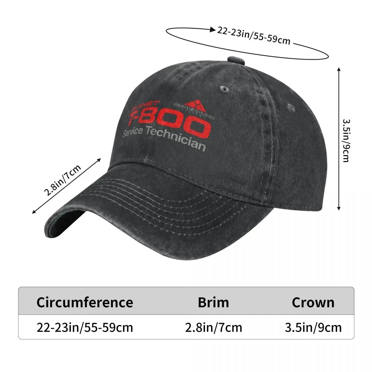 T-800 Terminator Cyberdyne Distressed Baseball Cap