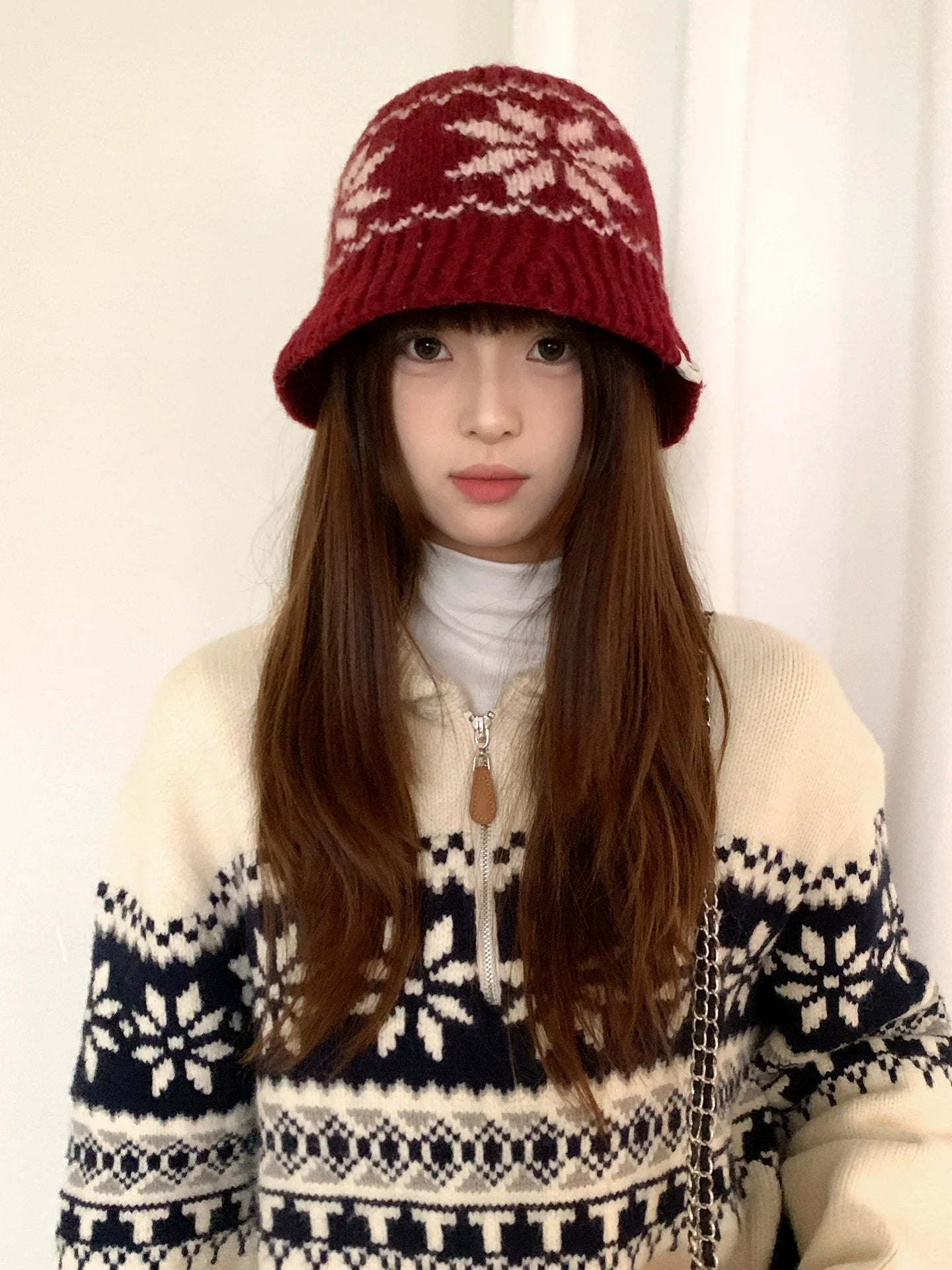 Retro Fair Isle Earflap Bucket Hat