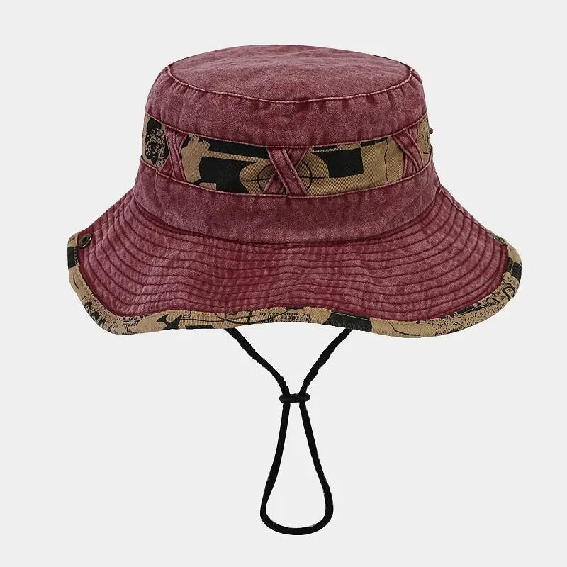 Cotton Letter Embroidery Bucket Hat