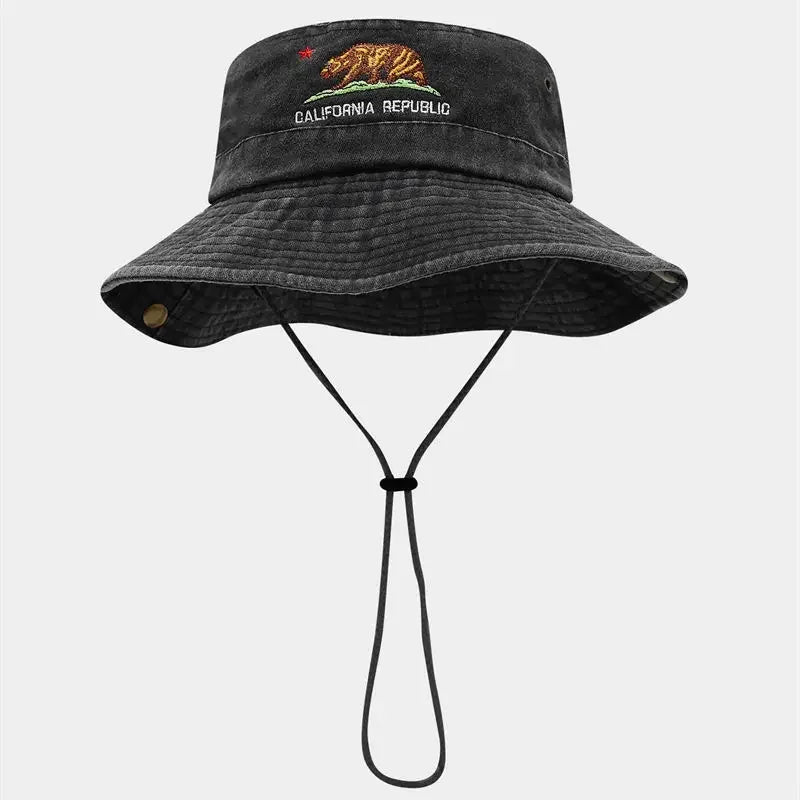 Autumn Cotton Embroidered Outdoor Travel Bucket Hat
