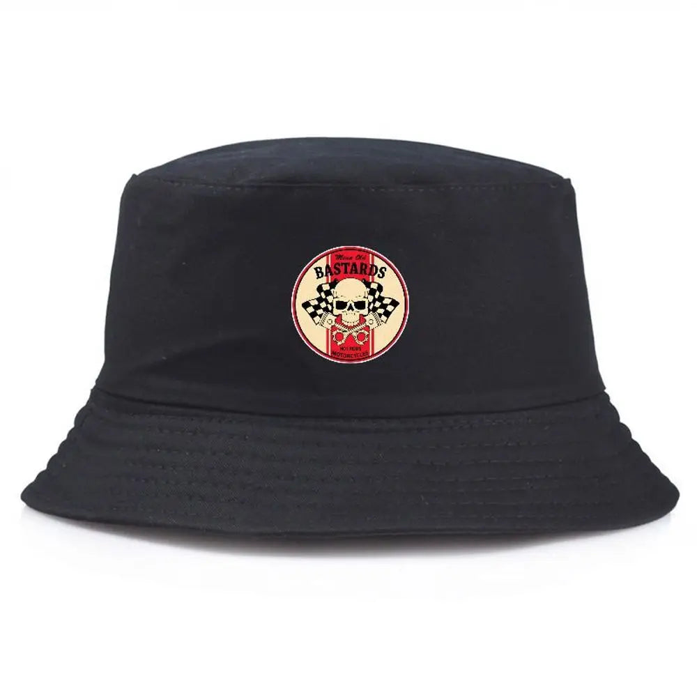 BASTARDS Skull Sunglasses Printed Black Bucket Hat