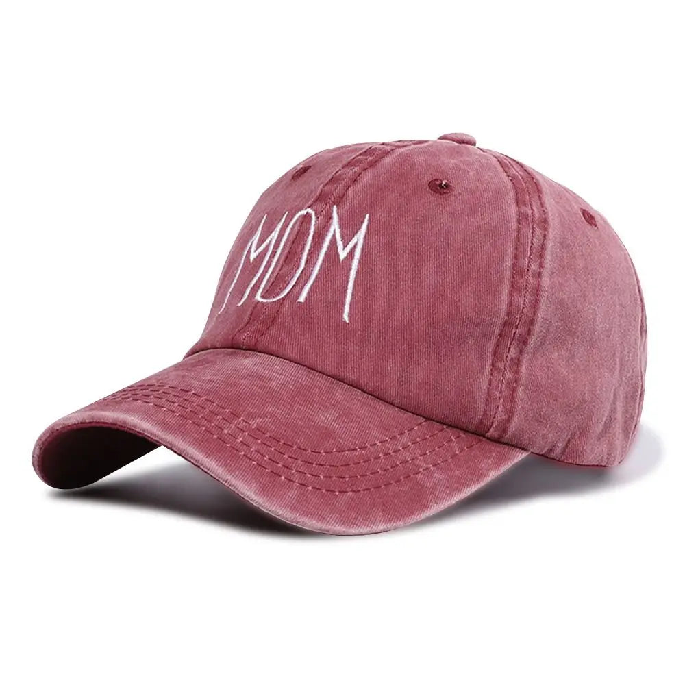Dad Mom Letter Washed Baseball Cap