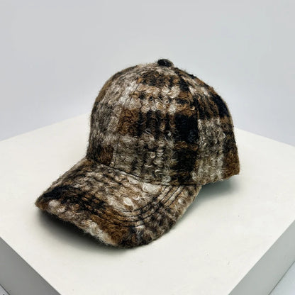 Check Leopard Print Baseball Cap