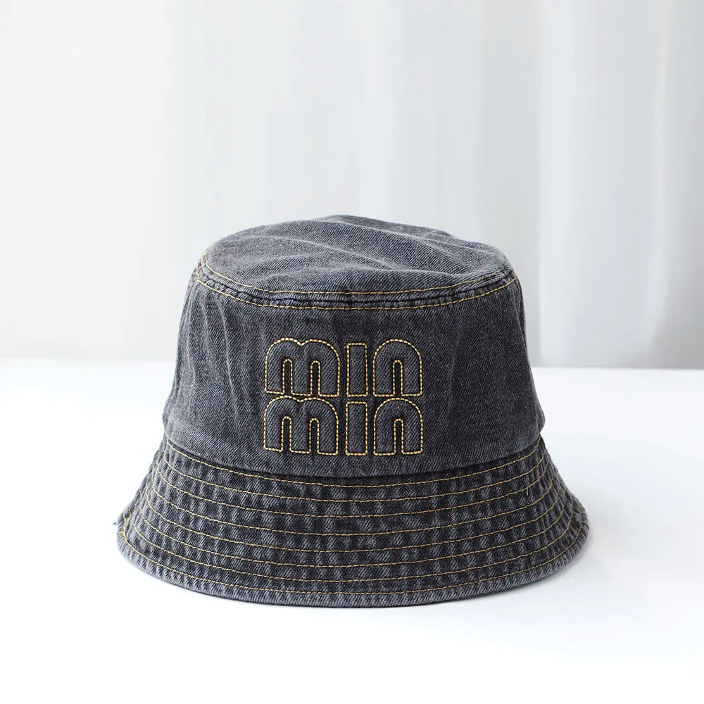 Cool Blue Cowboy Denim String Summer Bucket Hat