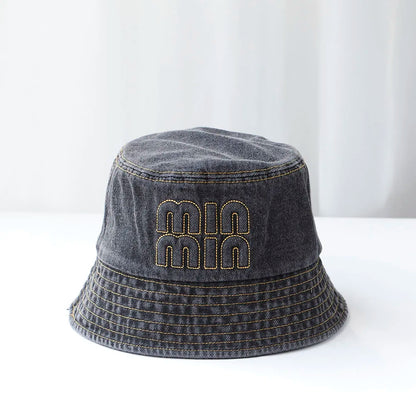 Cool Blue Cowboy Denim String Summer Bucket Hat