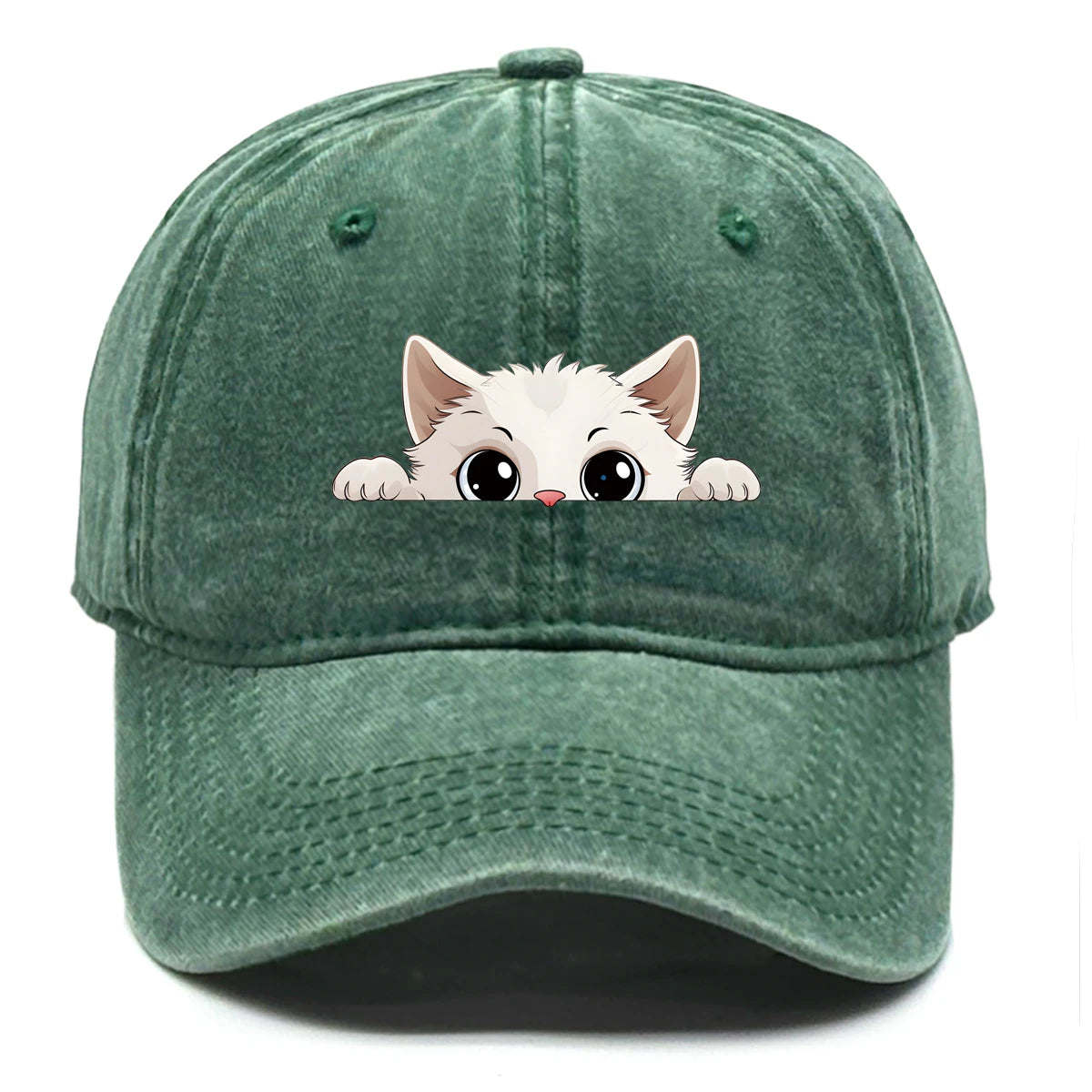 Cute Hiding Cat Print Snapback Baseball Cap