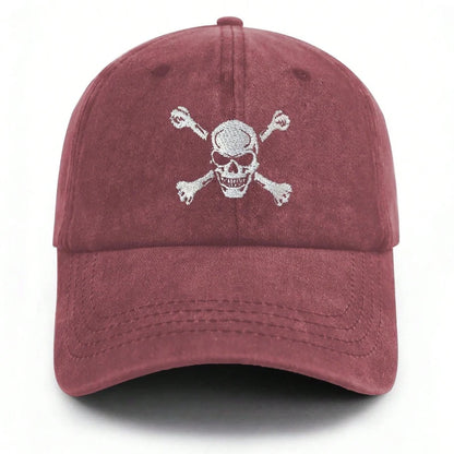 Skull And Crossbones Embroidered Baseball Cap