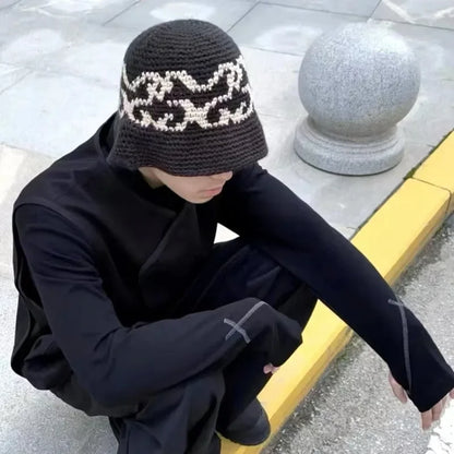 Hand-Woven Jacquard Autumn Winter Bucket Hat