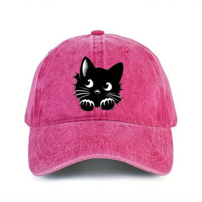 Cute Cat Print Adjustable Outdoor Baseball Cap