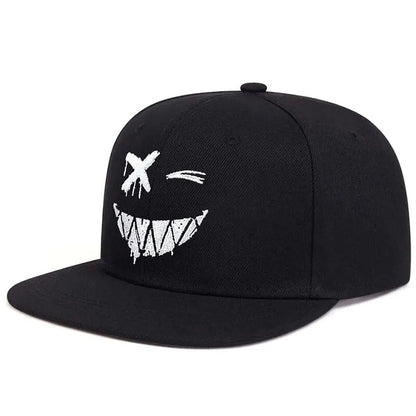 Unisex Ghost Expression Embroidery Snapback Cap