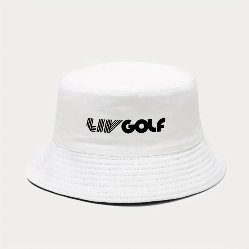 Golf Printed Bucket Hats Couple's Breathable Light Weight Foldable Sun Cap