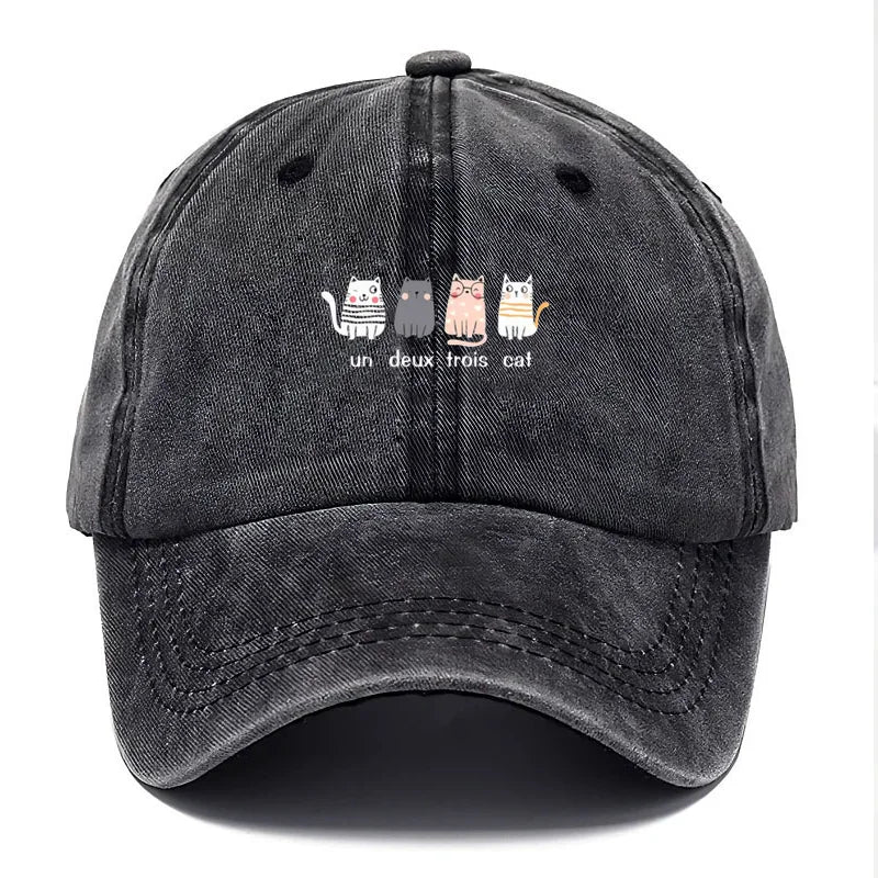 Kittens Vintage Washed Cotton Cute Streetwear Baseball Cap