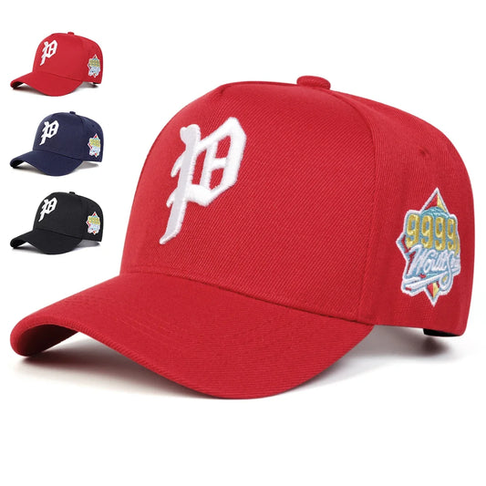 Unisex Gothic P Letter Embroidery Casual Baseball Cap