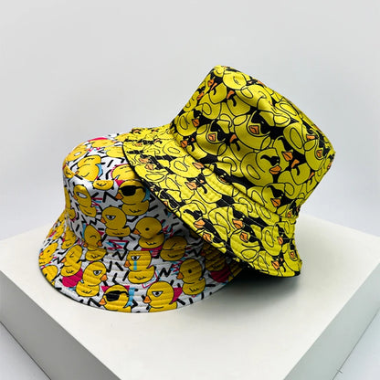 Yellow Duck Reversible Cartoon Bucket Hat