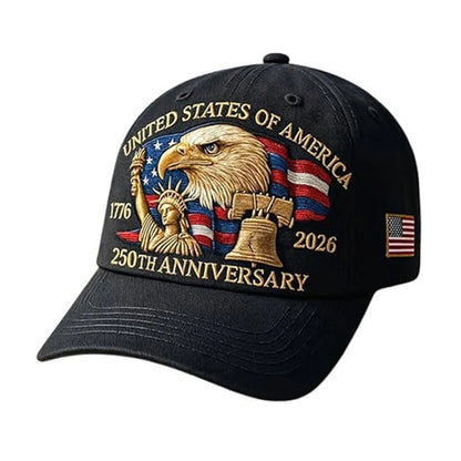 Vintage Eagle Patriotic 250th Anniversary Snapback Cap
