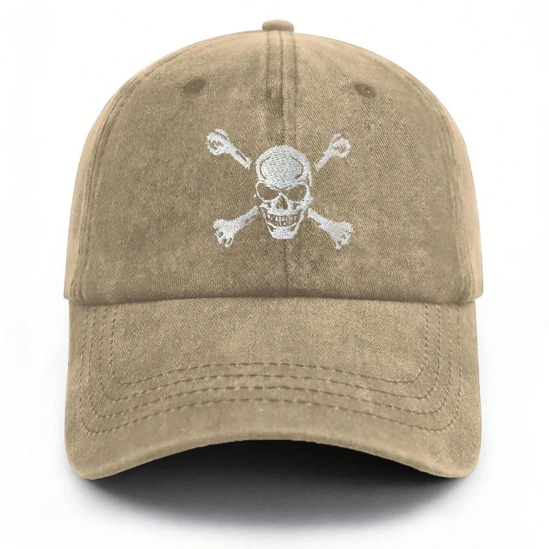 Skull And Crossbones Embroidered Baseball Cap