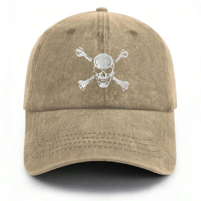 Skull And Crossbones Embroidered Baseball Cap