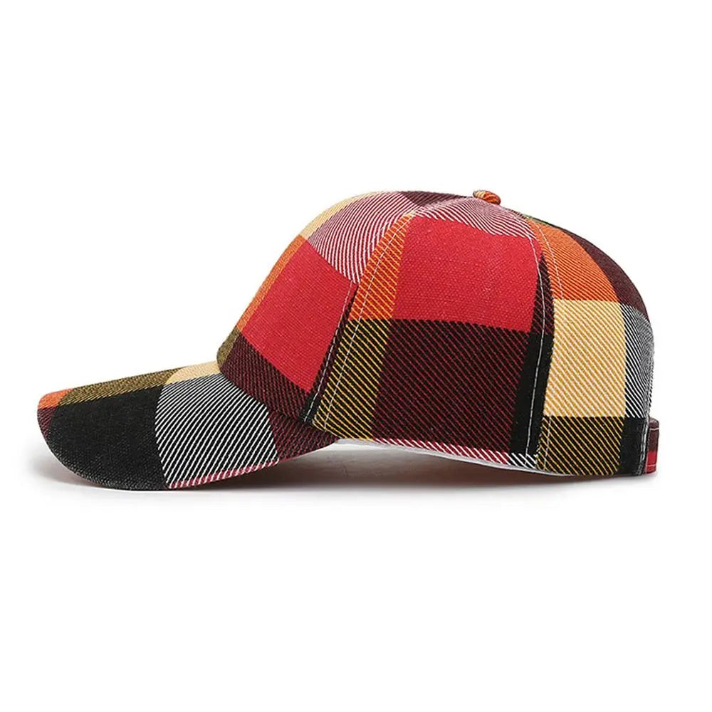 Plaid Adjustable Baseball Cap