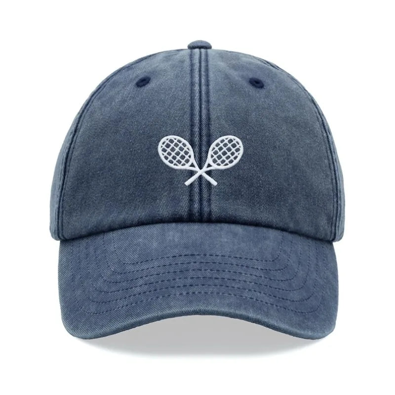 Retro Crossed Tennis Racket Baseball Cap