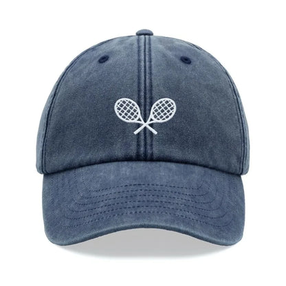 Retro Crossed Tennis Racket Baseball Cap