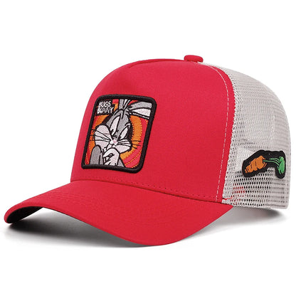 Cartoon Embroidered Mesh Trucker Cap
