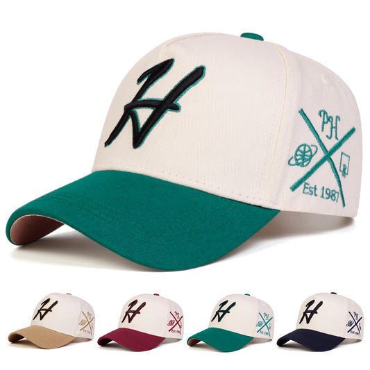 Unisex H Letter Embroidered Baseball Caps