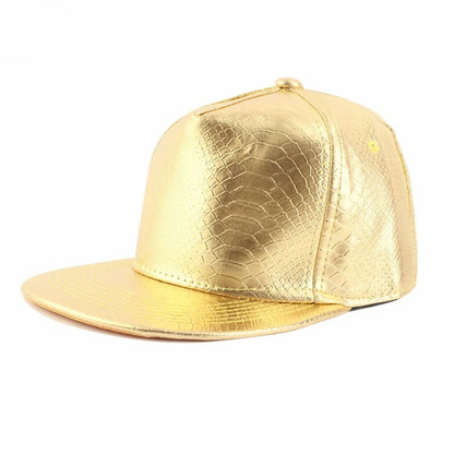 Shiny Crocodile Pattern PU Flat Brim Baseball Cap