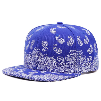West Coast Cashew Flower Printed Adjustable Snapback Baseball Hat