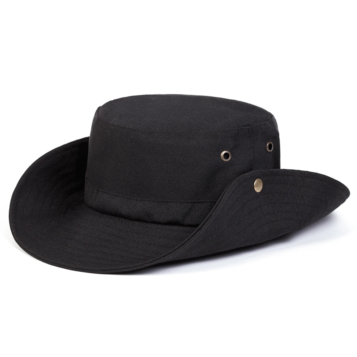 Men’s Plaid Camouflage Drawstring Wide Brim Bucket Hat