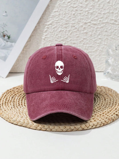 Skull Print Duckbill Baseball Cap