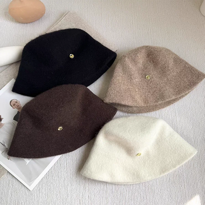 Japanese Rabbit Fur Wool Blend Bucket Hat