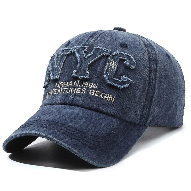 Vintage Washed NYC Big Letter Baseball Cap