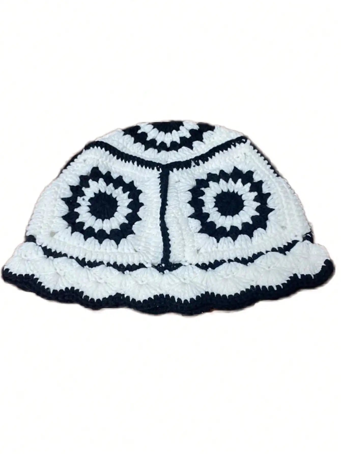 Handmade Crochet Flower Cotton Knitted Bucket Hat