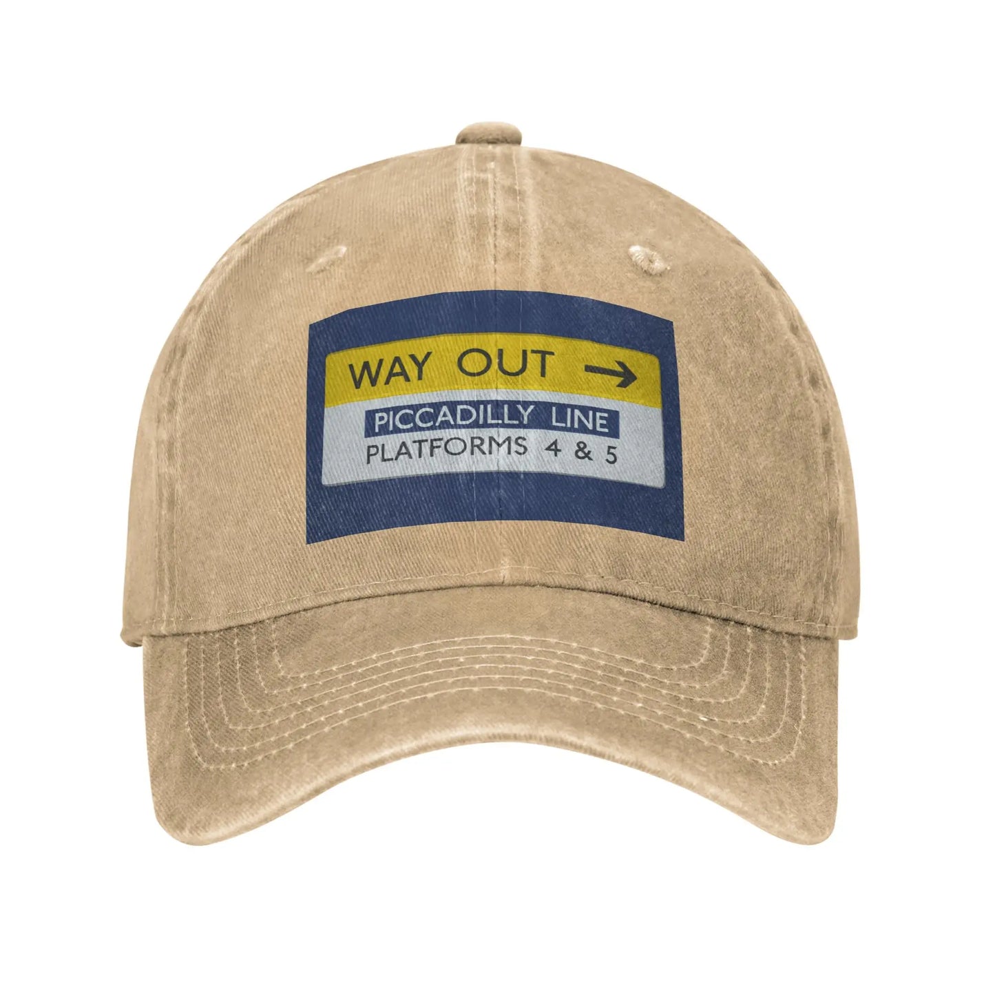 London Underground Way Out Denim Baseball Cap