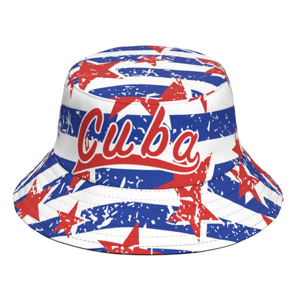 Custom Cuban Flag Print Bucket Hat