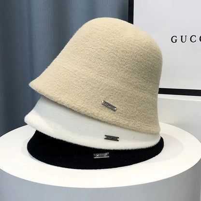Japanese Wool Knitted Winter Bucket Hat