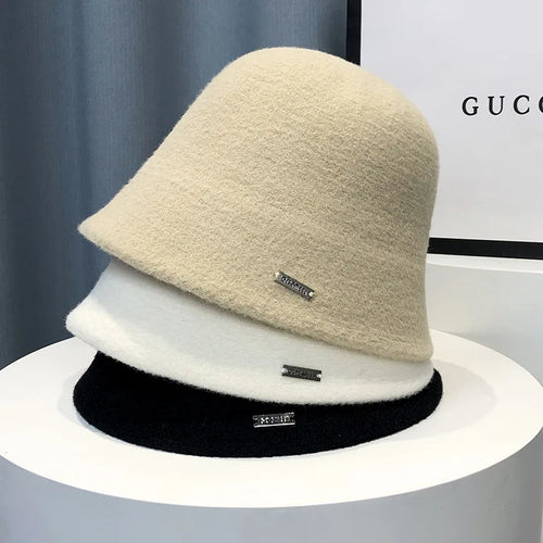 Japanese Wool Knitted Winter Bucket Hat