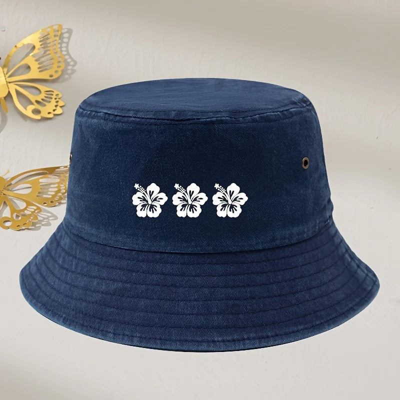 Retro Floral Washed Bucket Hat