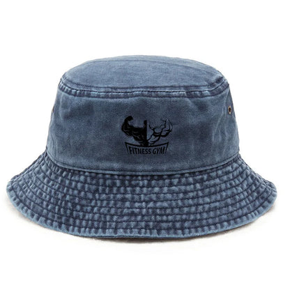 Gym Cotton Washed Vintage Fitness Bodybuilding Streetwear Bucket Hat